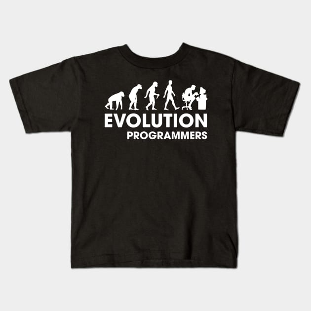 Programmers Evolution Kids T-Shirt by JamesBennettBeta